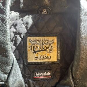 Open Road Black Leather Jacket for Riding or Everyday wear.  Mens XL